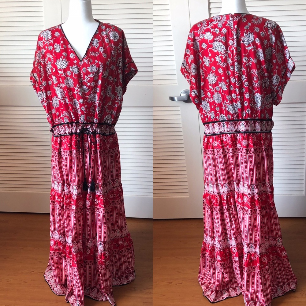 NWT Red Boho Maxi Ralph Lauren Dress